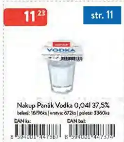 Qanto Nakup Panák Vodka 37,5% nabídka