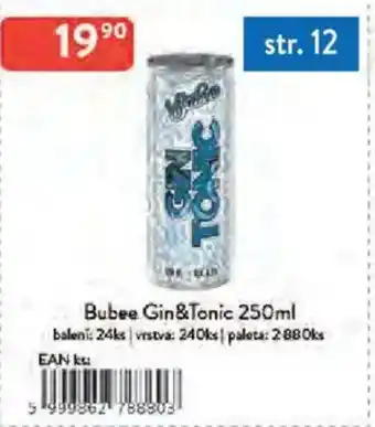 Qanto Bubee Gin&Tonic nabídka