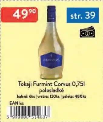 Qanto Tokaji Furmint Corvus polosladké nabídka