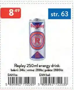 Qanto Replay energy drink nabídka