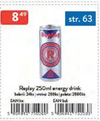 Qanto Replay energy drink nabídka
