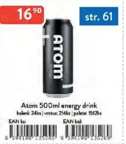 Qanto Atom energy drink nabídka