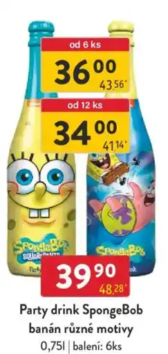 Qanto Party drink SpongeBob banán nabídka