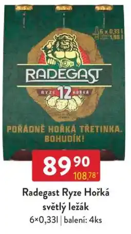 Qanto Radegast Ryze Hořká světlý ležák nabídka