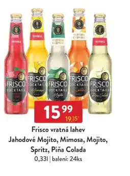 Qanto Frisco vratná lahev Jahodové Mojito, Mimosa, Mojito, Spritz, Piňa Colada nabídka
