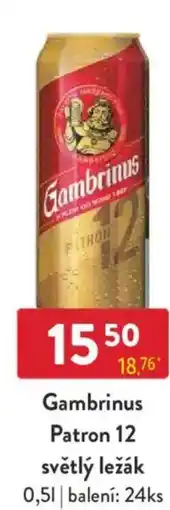 Qanto Gambrinus Patron 12 světlý ležák nabídka