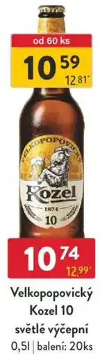 Qanto Velkopopovický Kozel 10 světlé výčepní nabídka
