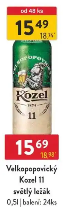 Qanto Velkopopovický Kozel 11 světlý ležák nabídka