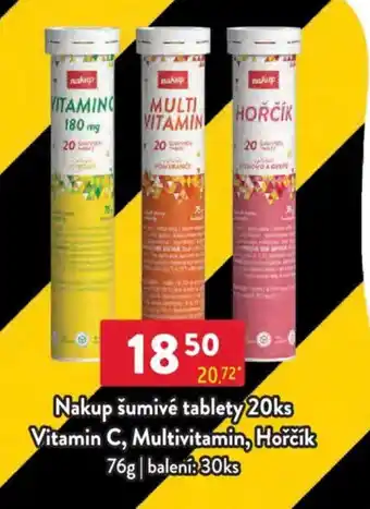 Qanto Nakup šumivé tablety 20ks Vitamin C, Multivitamin, Hořčík nabídka