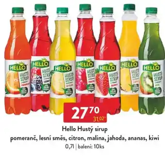 Qanto Hello Hustý sirup pomeranč, lesní směs, citron, malina, jahoda, ananas, kiwi nabídka