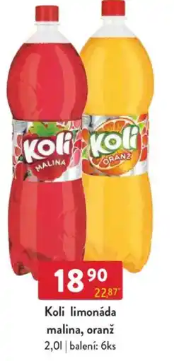Qanto Koli limonáda malina, oranž nabídka