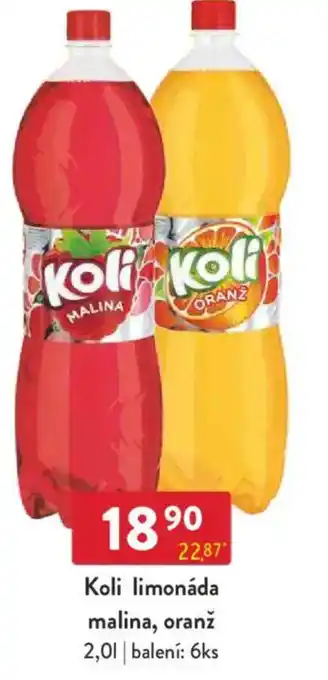 Qanto Koli limonáda malina, oranž nabídka