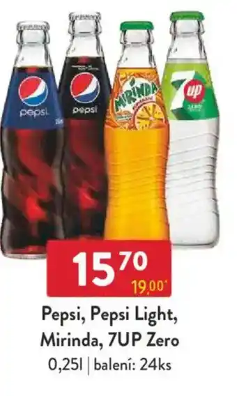 Qanto Pepsi, Pepsi Light, Mirinda, 7UP Zero nabídka