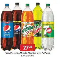 Qanto Pepsi, Pepsi max, Mirinda, Mountain Dew, 7UP Zero nabídka