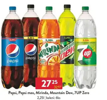 Qanto Pepsi, Pepsi max, Mirinda, Mountain Dew, 7UP Zero nabídka