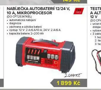 Auto Kelly Nabíječka autobaterií 12/24 v, 10a, mikropocesor nabídka
