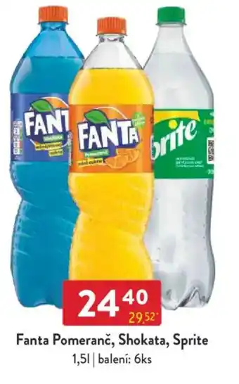 Qanto Fanta Pomeranč, Shokata, Sprite nabídka