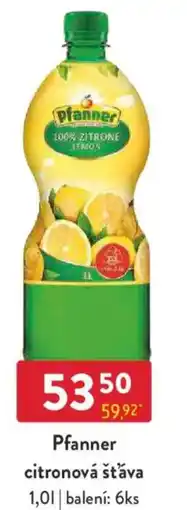 Qanto Pfanner citronová šťáva nabídka