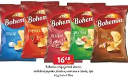 Qanto Bohemia chips jemně solené, delikátní paprika, slanina, smetana a cibule, špíz nabídka