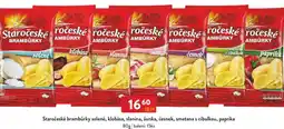 Qanto Staročeské brambůrky solené, klobása, slanina, šunka, česnek, smetana s cibulkou, paprika nabídka