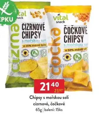 Qanto Chipsy s mořskou solí cizrnové, čočkové nabídka