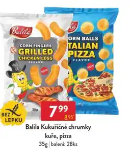 Qanto Balila Kukuřičné chrumky kuře, pizza nabídka