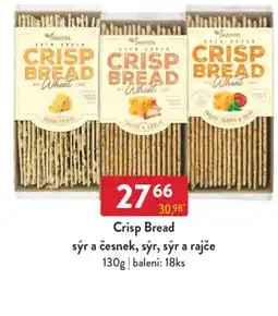 Qanto Crisp Bread sýr a česnek, sýr, sýr a rajče nabídka