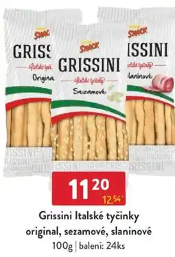 Qanto Grissini Italské tyčinky original, sezamové, slaninové nabídka
