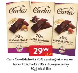 Qanto Carla Čokoláda hořká 70% s praženými mandlemi, hořká 70%, hořká 70% s drcenými oříšky nabídka