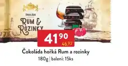 Qanto Čokoláda hořká Rum a rozinky nabídka