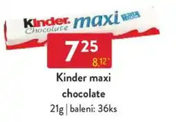 Qanto Kinder maxi chocolate nabídka