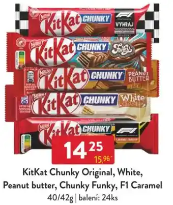 Qanto KitKat Chunky Original, White, Peanut butter, Chunky Funky, F1 Caramel nabídka