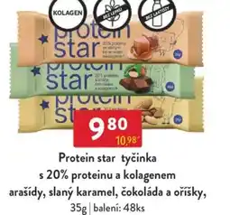 Qanto Protein star tyčinka s 20% proteinu a kolagenem arašídy, slaný karamel, čokoláda a oříšky nabídka
