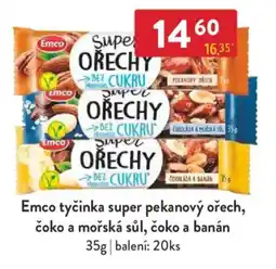 Qanto Emco tyčinka super pekanový ořech, čoko a mořská sůl, čoko a banán nabídka