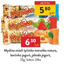 Qanto Myslina müsli tyčinka meruňka natura, borůvka jogurt, jahoda jogurt nabídka