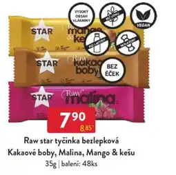 Qanto Raw star tyčinka bezlepková Kakaové boby, Malina, Mango & kešu nabídka