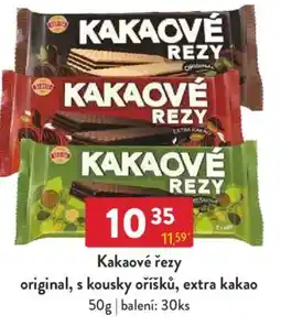 Qanto Kakaové řezy original, s kousky oříšků, extra kakao nabídka