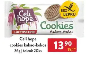 Qanto Celi hope cookies kakao-kokos nabídka