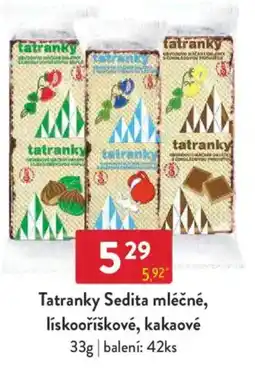 Qanto Tatranky Sedita mléčné, lískooříškové, kakaové nabídka