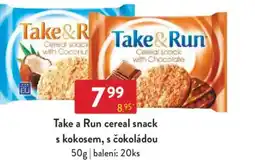 Qanto Take a Run cereal snack s kokosem, s čokoládou nabídka