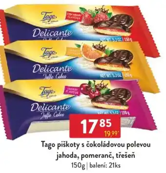 Qanto Tago piškoty s čokoládovou polevou jahoda, pomeranč, třešeň nabídka