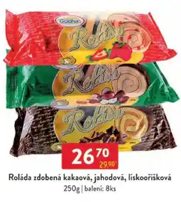 Qanto Roláda zdobená kakaová, jahodová, lískooříšková nabídka