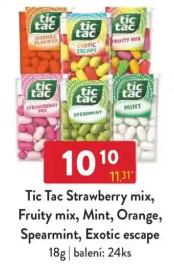 Qanto Tic Tac Strawberry mix, Fruity mix, Mint, Orange, Spearmint, Exotic escape nabídka