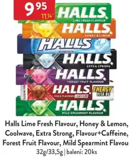 Qanto Halls Lime Fresh Flavour, Honey & Lemon, Coolwave, Extra Strong, Flavour+Caffeine, Forest Fruit Flavour nabídka