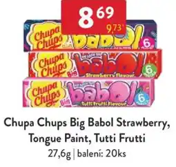 Qanto Chupa Chups Big Babol Strawberry, Tongue Paint, Tutti Frutti nabídka