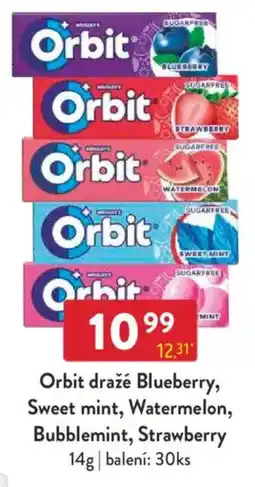 Qanto Orbit draže Blueberry, Sweet mint, Watermelon, Bubblemint, Strawberry nabídka