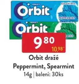 Qanto Orbit dražé Peppermint, Spearmint nabídka