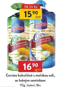 Qanto Cornies kukuřičné s mořskou solí, se lněným semínkem nabídka