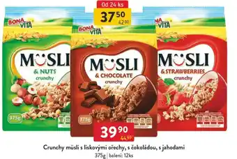 Qanto Crunchy müsli s lískovými ořechy, s čokoládou, s jahodami nabídka