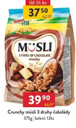 Qanto Crunchy müsli 3 druhy čokolády nabídka
